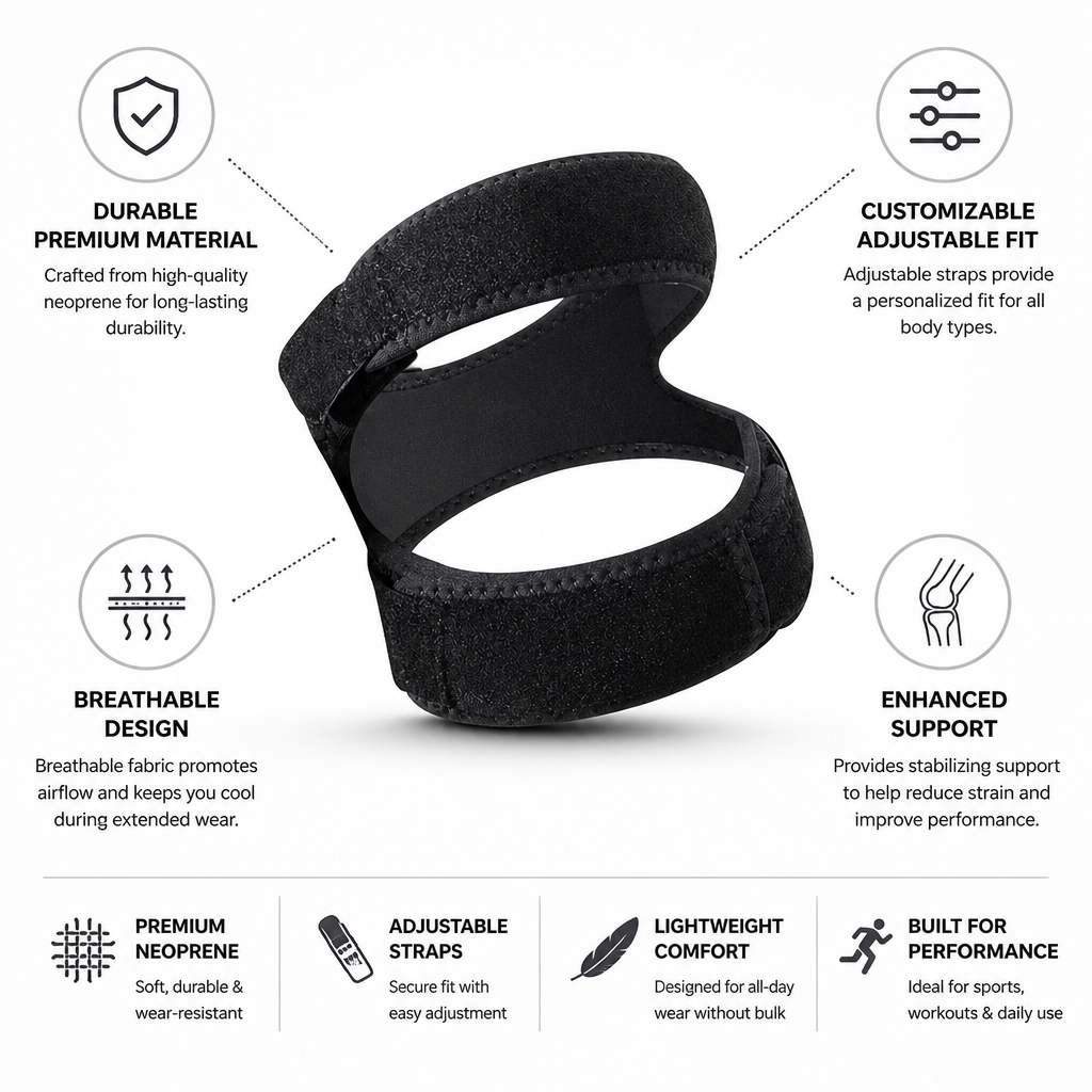Knee Brace Neoprene Adjustable Straps & Breathable