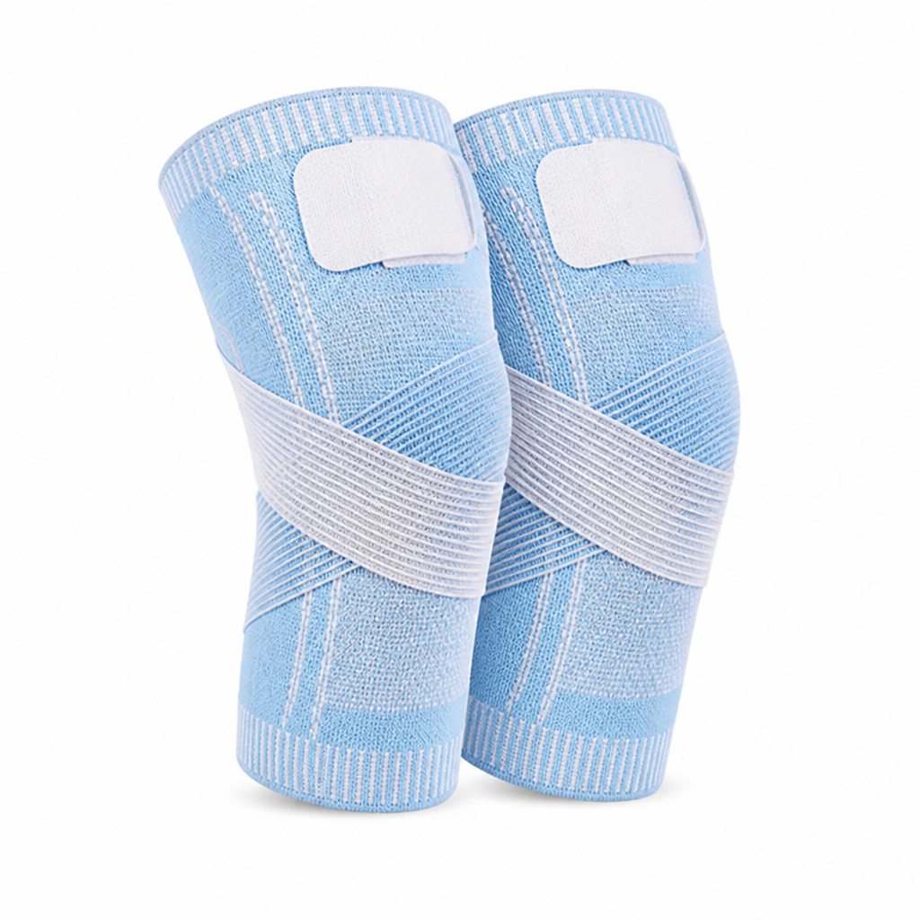 Knee Compression Sleeve 3D Knitted Breathable Adjustable Velcro Straps