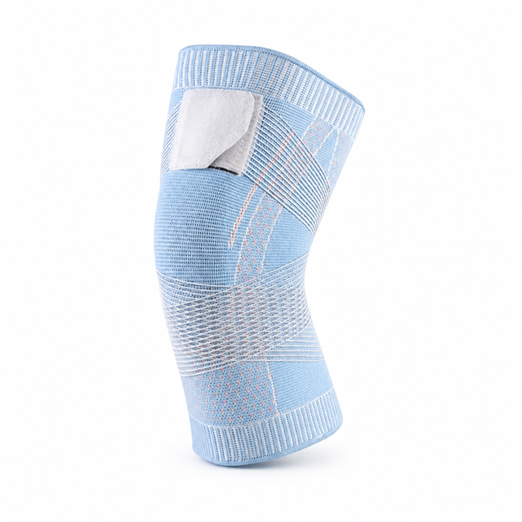 Knee Compression Sleeve 3D Knitted Breathable Adjustable Velcro Straps