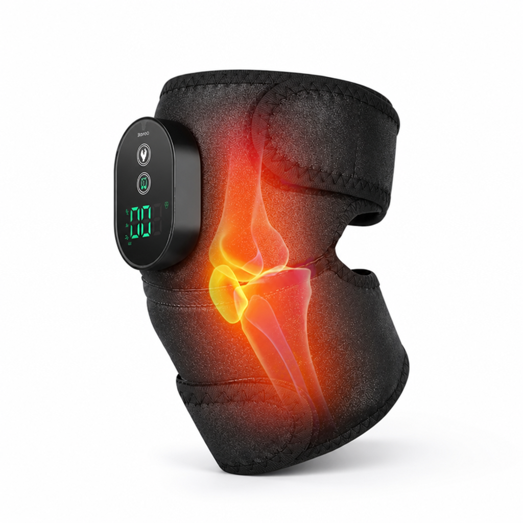 Knee Heat Therapy Wrap Wireless Rechargeable Breathable Fabric & Extension Straps