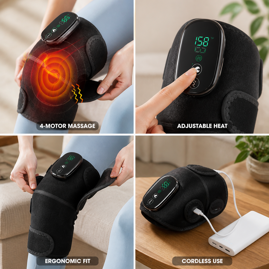 Knee Pad 4-Motor Heating Vibration Cordless