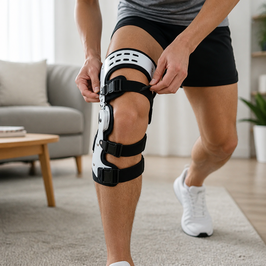 Knee Support Brace Medial & Lateral Stabilization Adjustable Fit