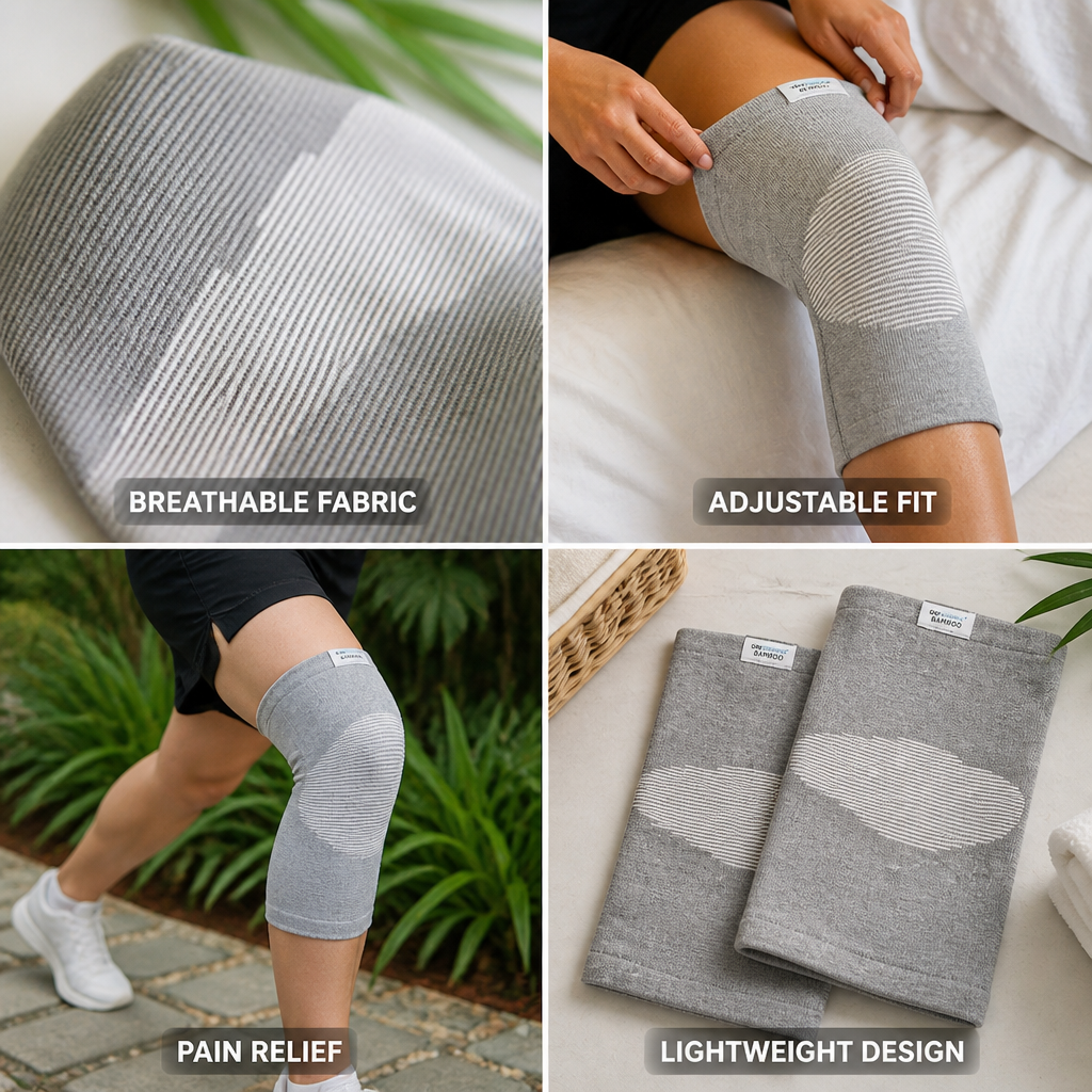 Knee Support Brace Set Breathable Adjustable Straps
