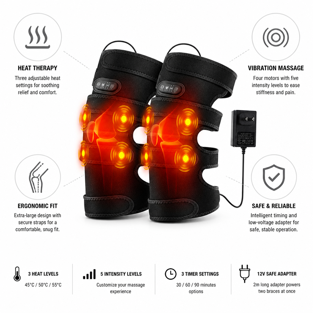 Knee Support Pad Extra-Large Heat Therapy & Five Intensity Levels