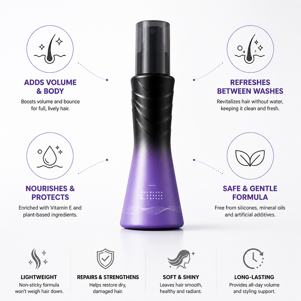 Leave-In Hair Spray Volumizing Lightweight Non-Sticky