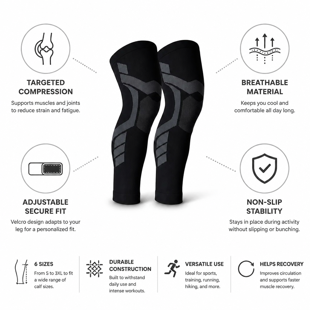 Leg Compression Bandage Targeted Support Breathable Adjustable Fit