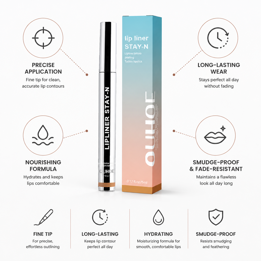 Lip Liner Fine Tip Long-Lasting & Smudge-Proof