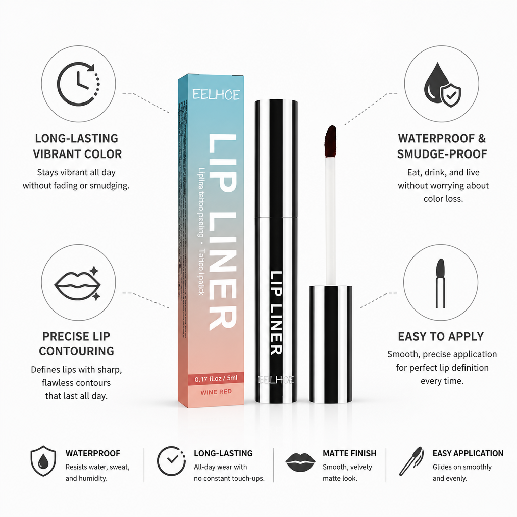 Lip Liner Waterproof Long-Lasting Precision Tip