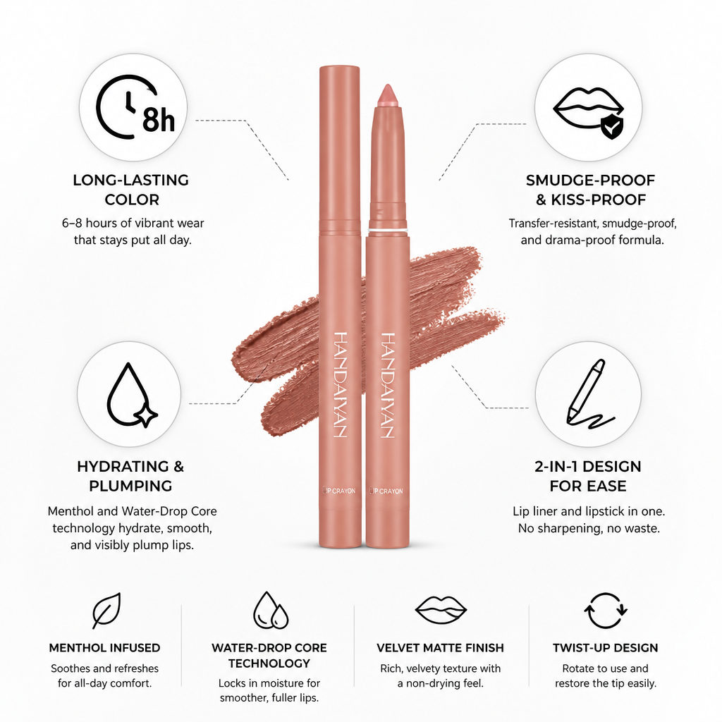 Lip Pencil Velvet Matte Hydrating & Plumping