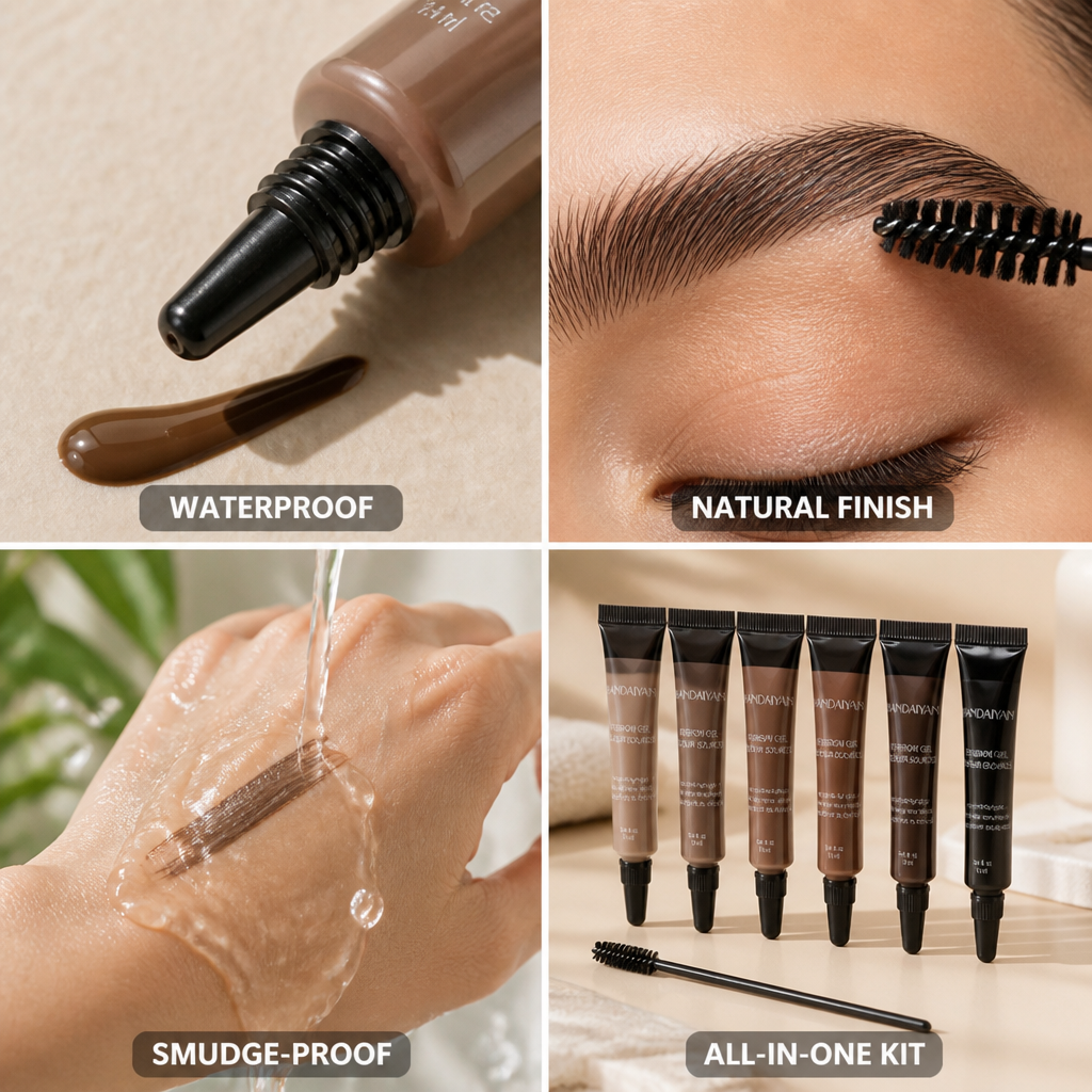 Liquid Brow Gel Waterproof 24H Natural Finish With Brush