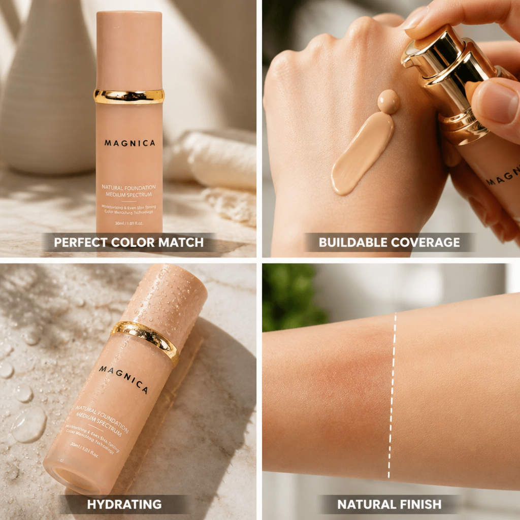 Liquid Foundation Biomimic Color-Matching Hydrating & Buildable Coverage