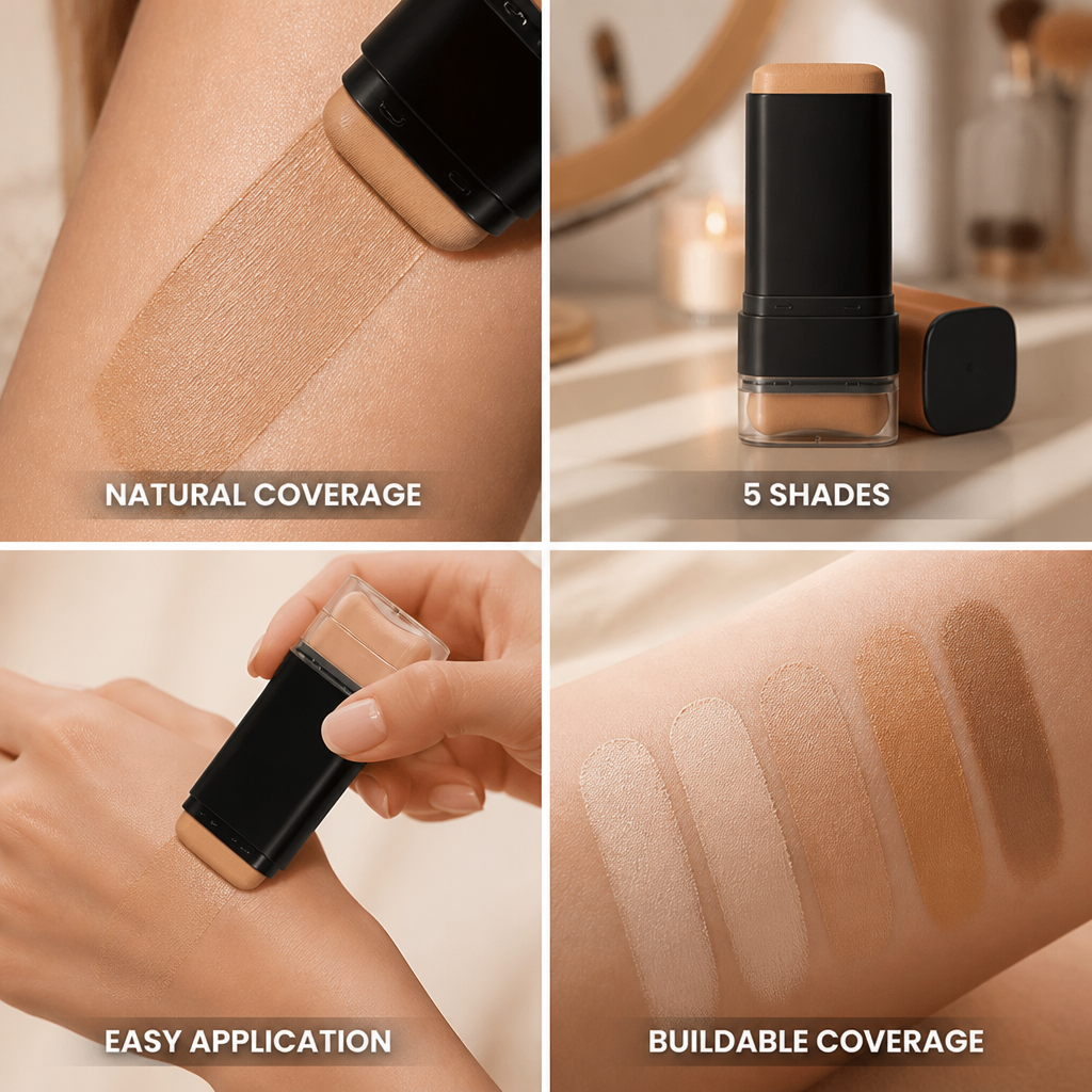Liquid Foundation Natural Finish Buildable & Lightweight Five Shades