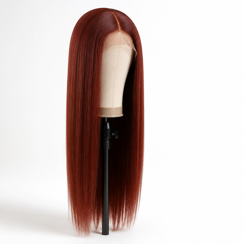 Long Straight Wig Pre-Plucked Hairline Heat-Resistant Fiber