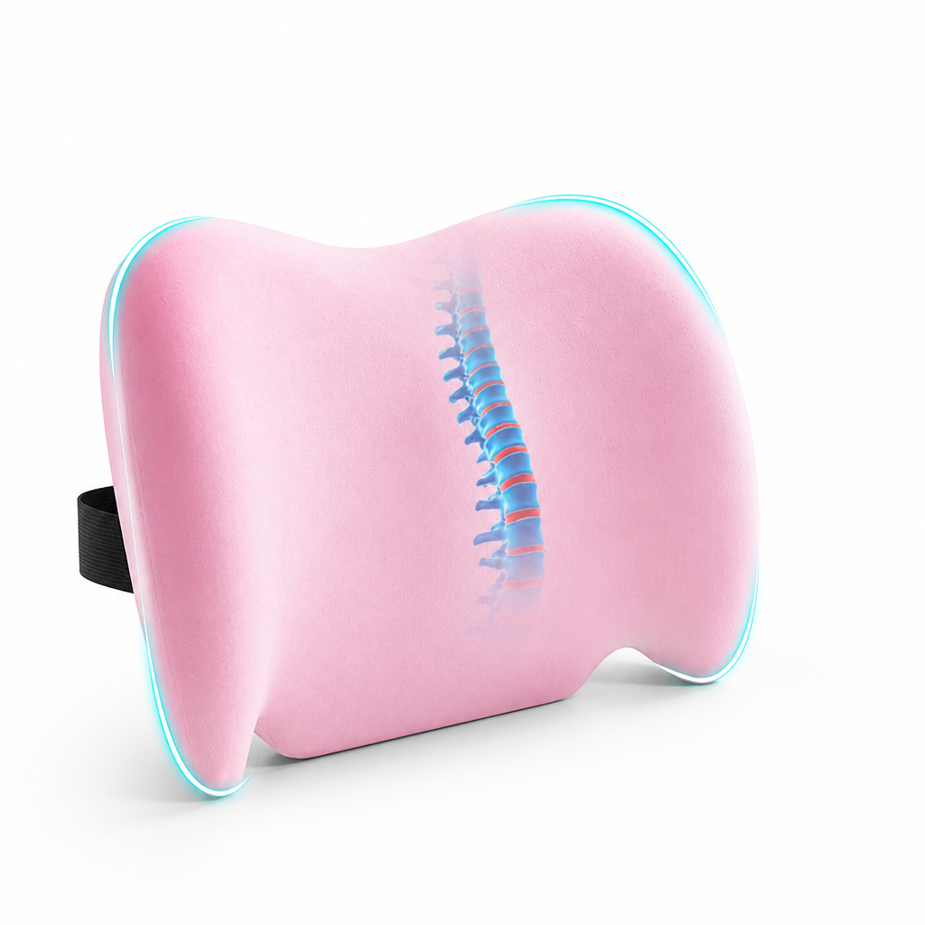 Lumbar Pillow Ergonomic Memory Foam Adjustable Straps