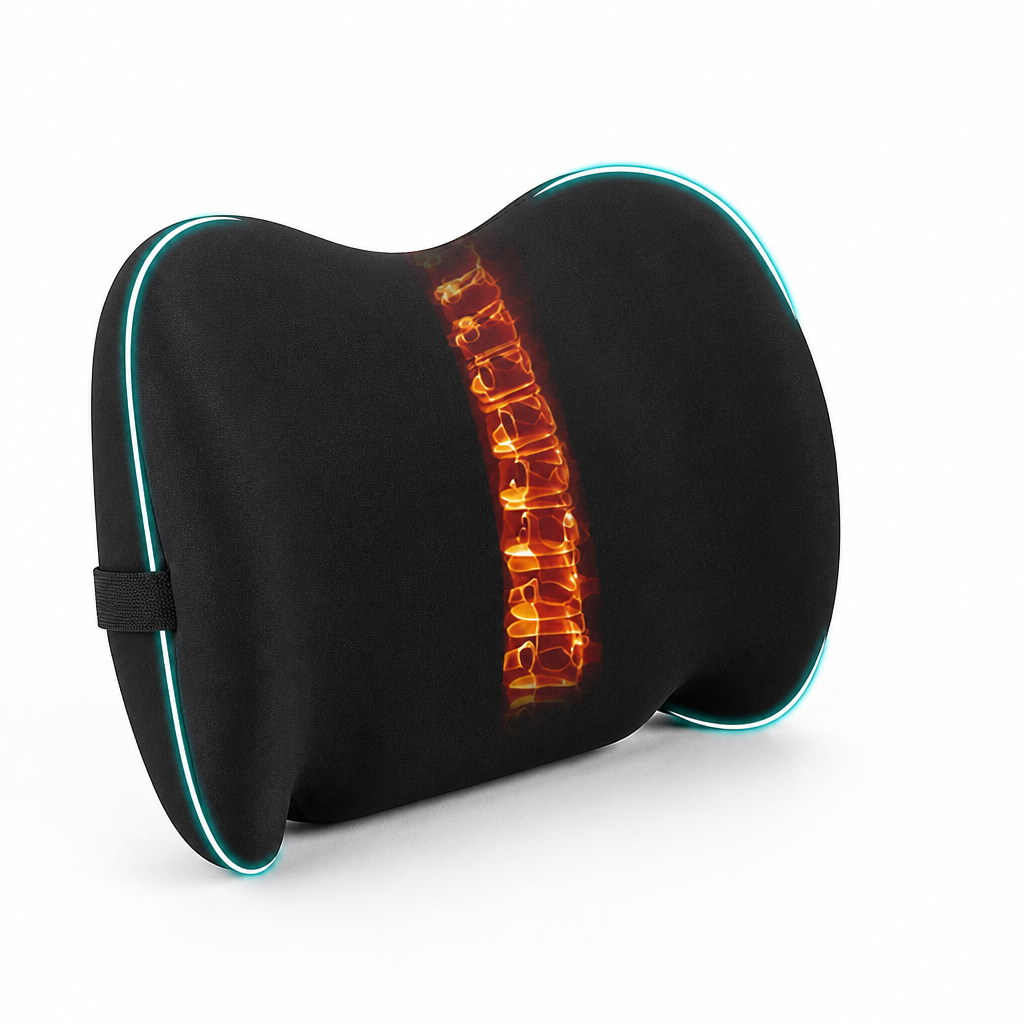 Lumbar Pillow Ergonomic Memory Foam Adjustable Straps