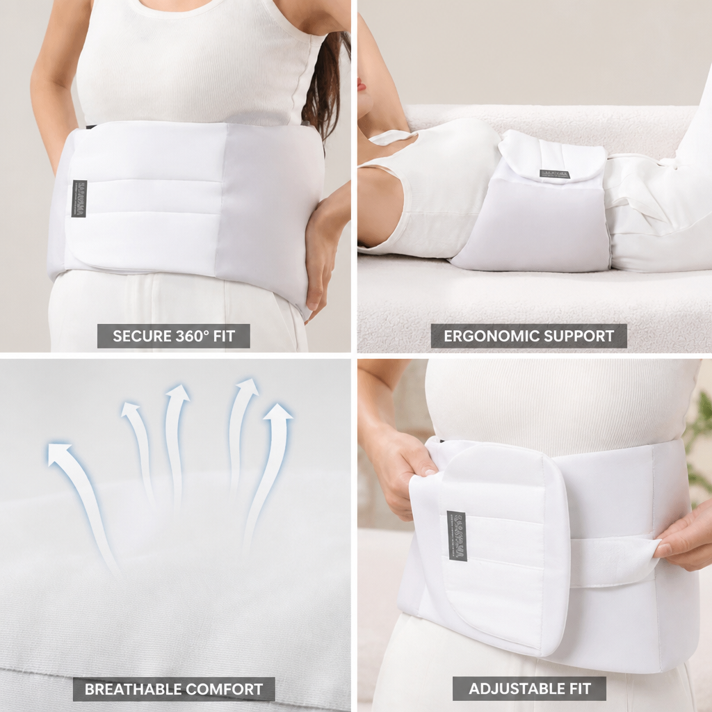 Lumbar Pillow Wrap-Around Ergonomic Breathable Milk Silk