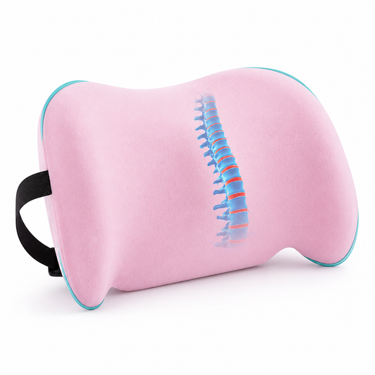 Lumbar Support Pillow Ergonomic High-Density Memory Foam Adjustable Strap