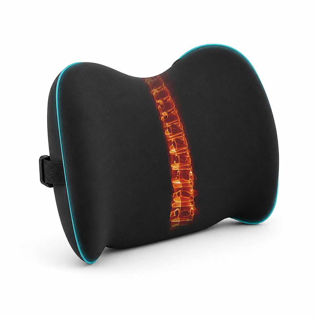 Lumbar Support Pillow Ergonomic High-Density Memory Foam Adjustable Strap