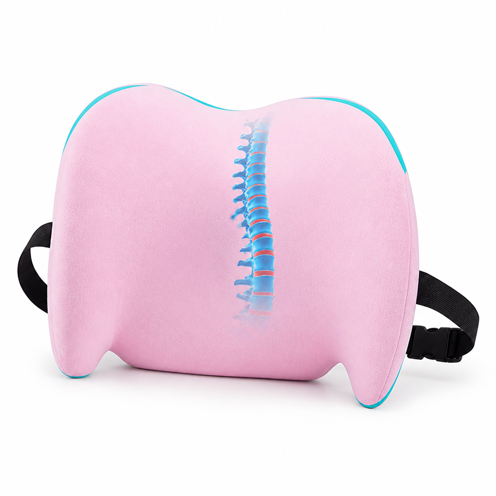 Lumbar Support Pillow Ergonomic Memory Foam Adjustable Straps