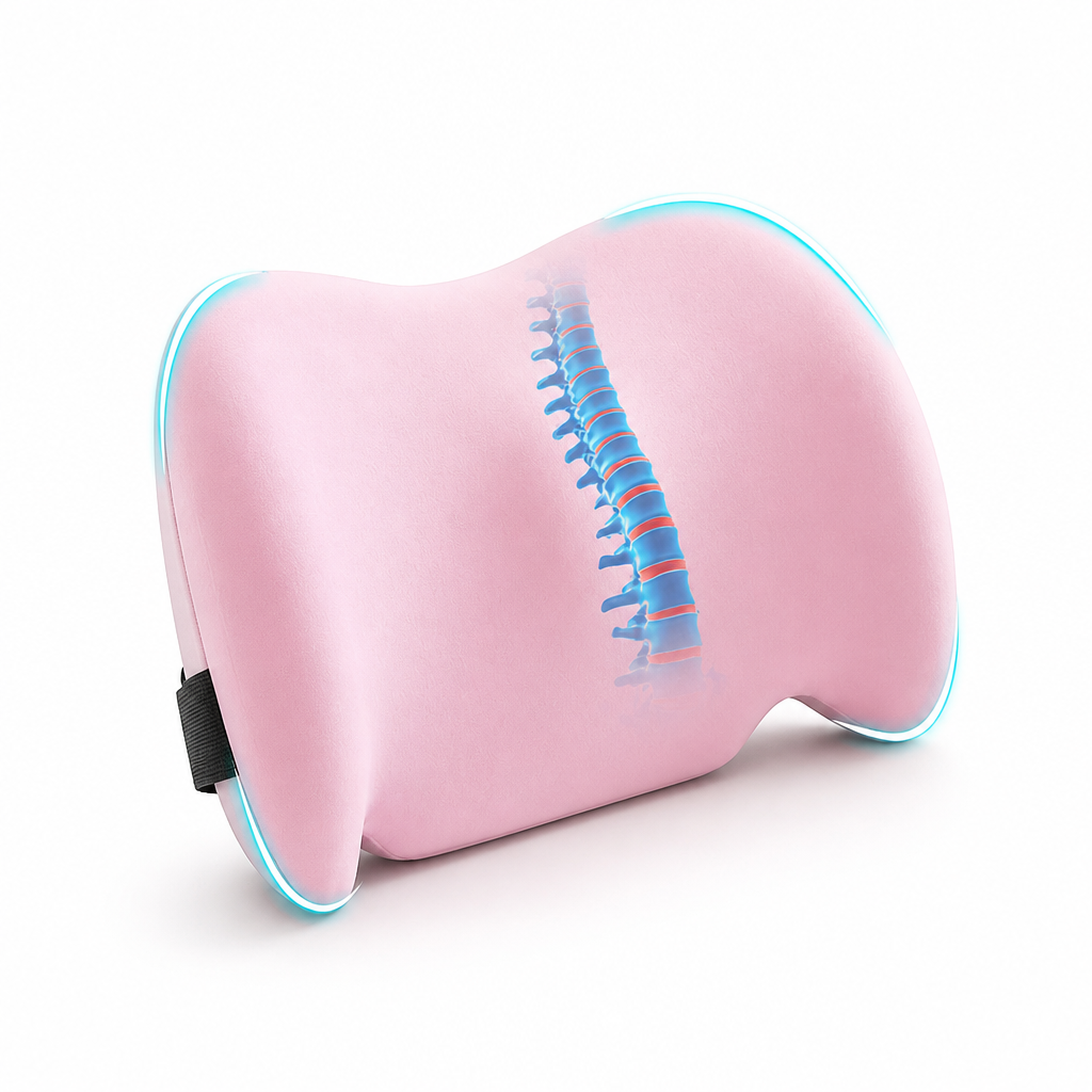 Lumbar Support Pillow Ergonomic Memory Foam Adjustable Straps