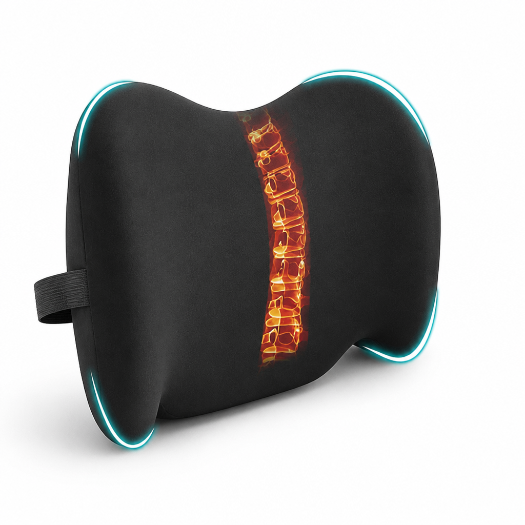 Lumbar Support Pillow Ergonomic Memory Foam Adjustable Straps