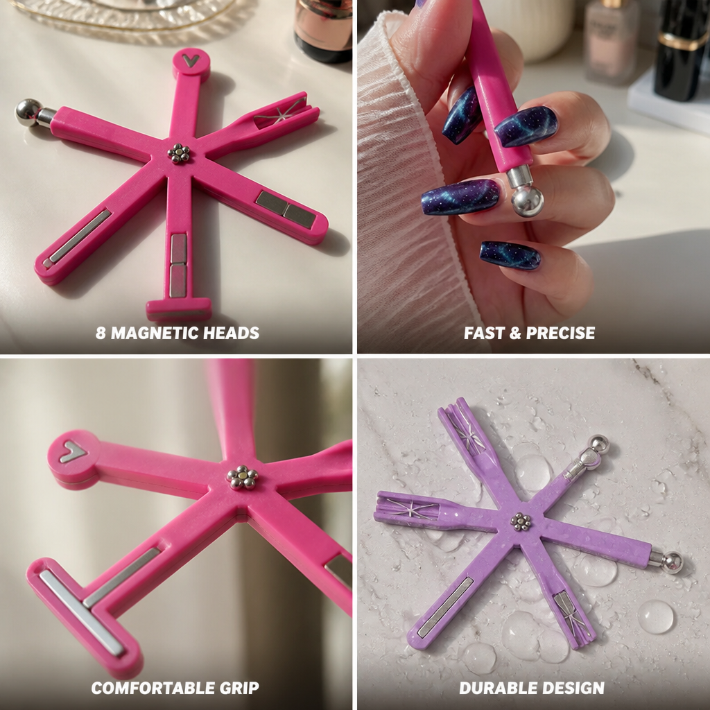 Magnetic Nail Art Tool Cat-Eye Effect 8 Magnetic Heads