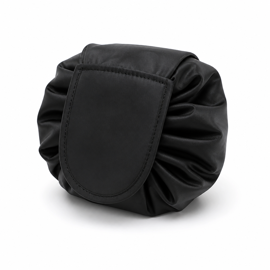 Makeup Bag Fold-Out Drawstring Organizer Waterproof & Machine Washable