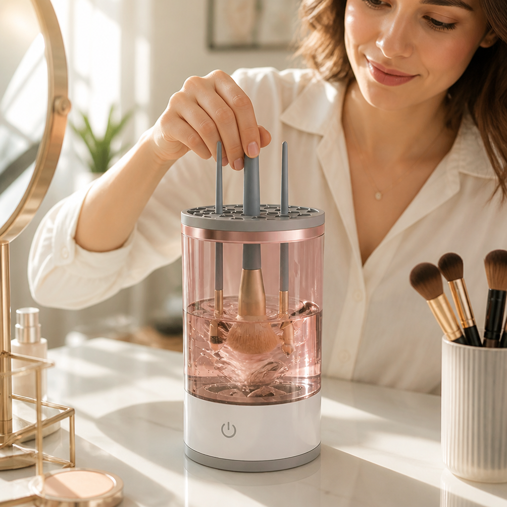 Makeup Brush Cleaner Automatic Spin Clean & Dry