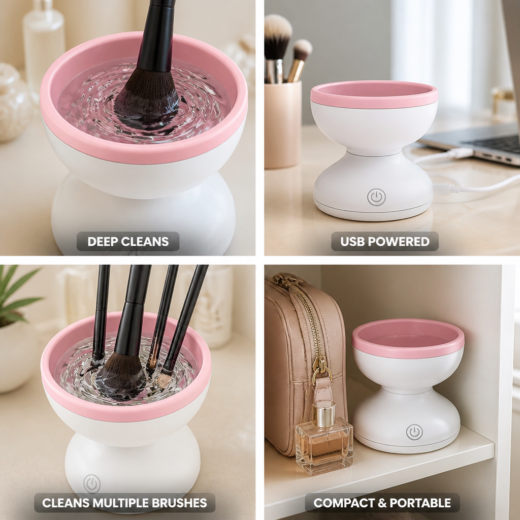 Makeup Brush Cleaner USB Powered Deep-Cleaning