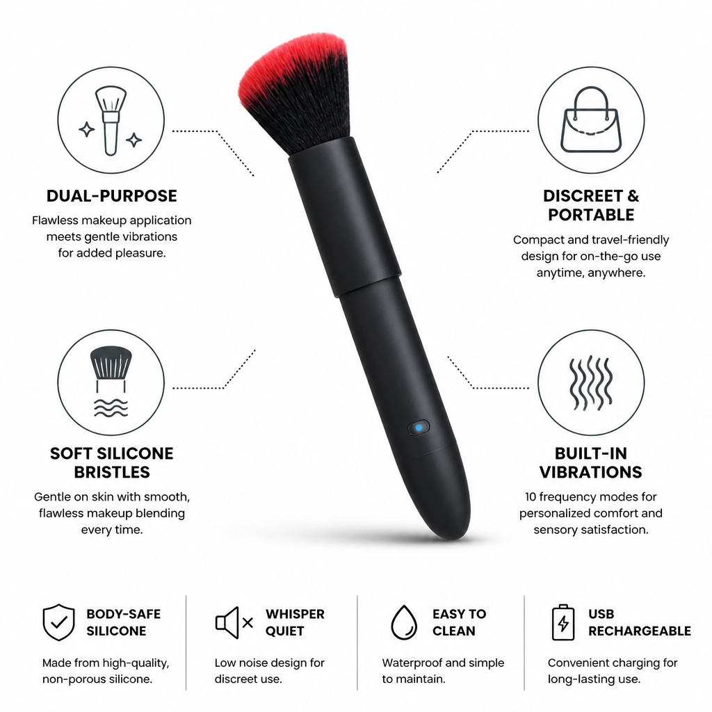 Makeup Brush Silicone Vibrating Dual Use
