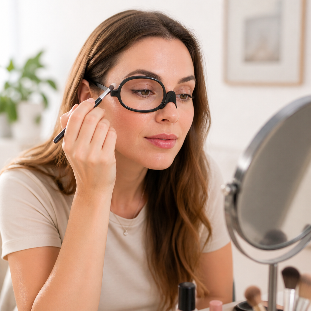 Makeup Glasses Rotatable Lens Polycarbonate Frame