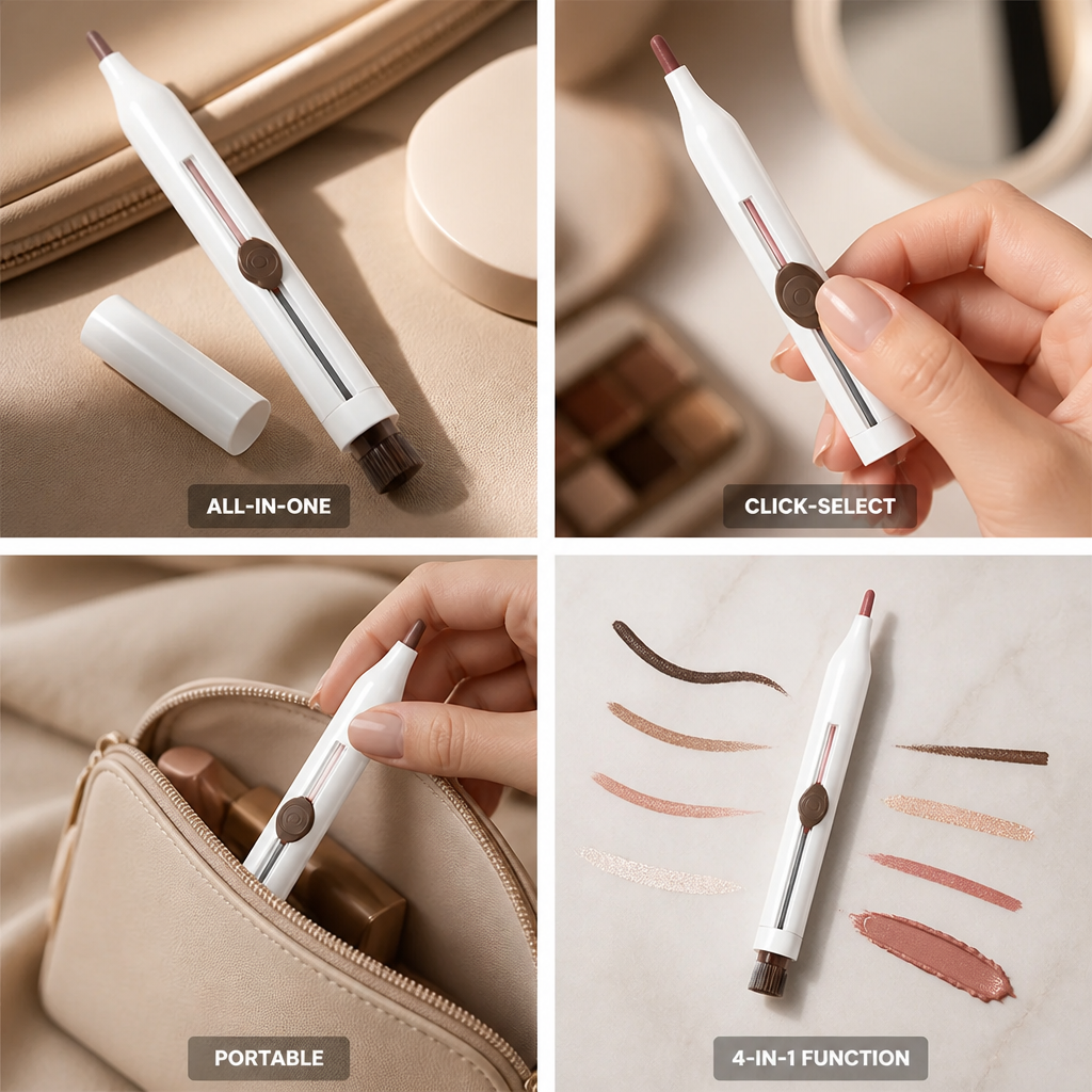 Makeup Pen 4-in-1 Click-Select Brow Lip Eyeliner Highlighter