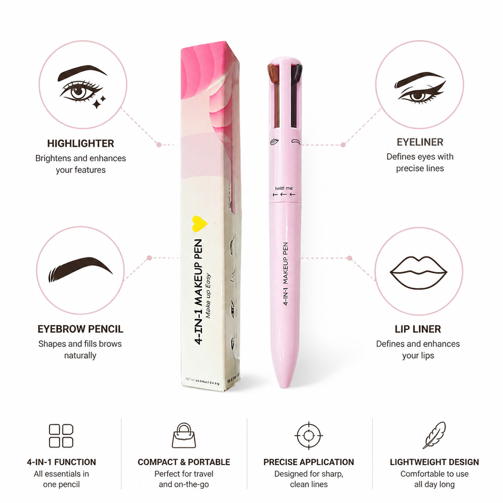Makeup Pencil 4-in-1 Precision Tip Travel Size