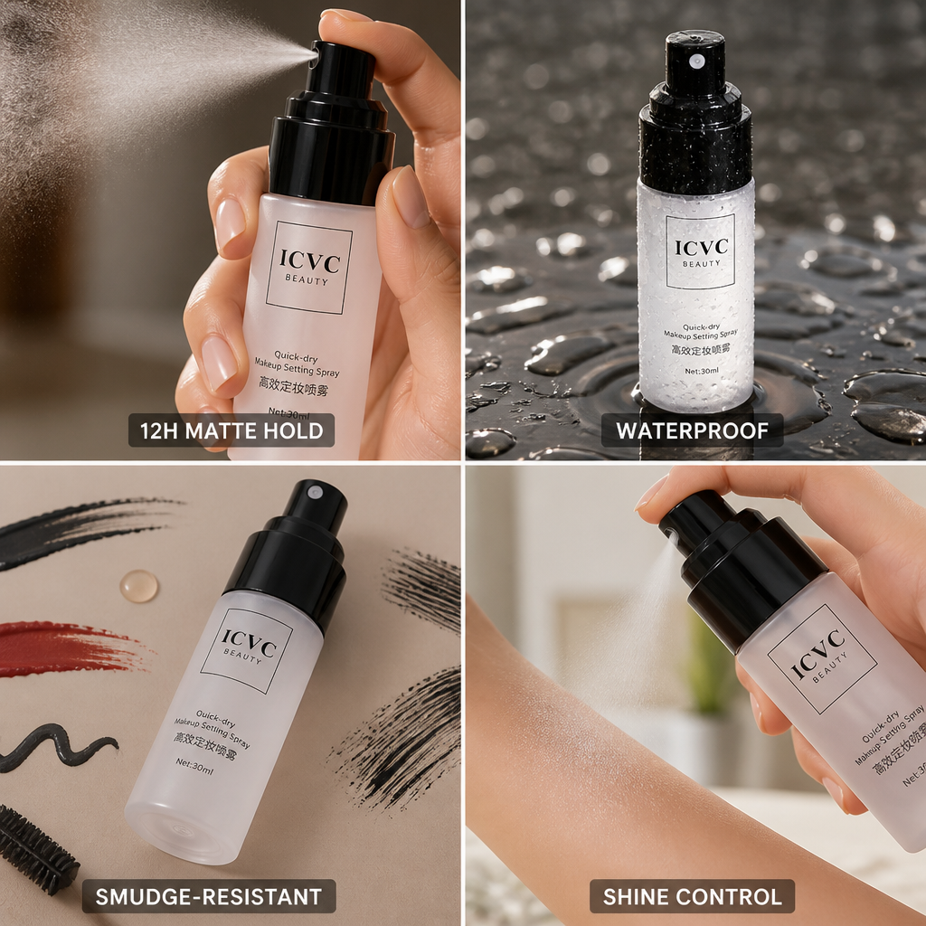 Makeup Setting Spray Matte Finish Waterproof & Smudge-Resistant 12-Hour Hold