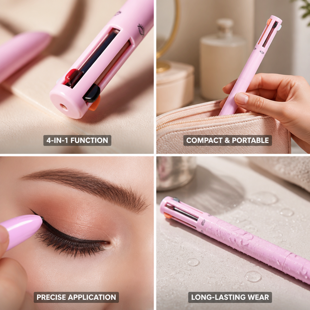 Makeup Stick 4-in-1 Eyeliner Lip Liner Highlighter Brow Pencil