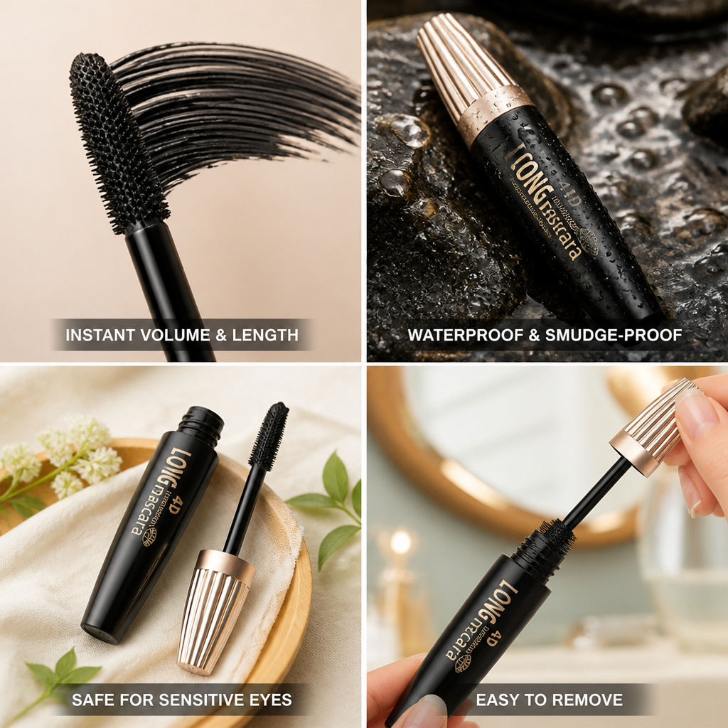Mascara 4D Silk Fiber Waterproof & Smudge-Proof