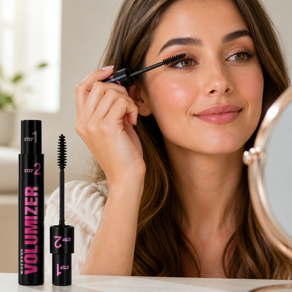 Mascara Dual-Effect Brush Curling & Volumizing Waterproof Smudge-Proof