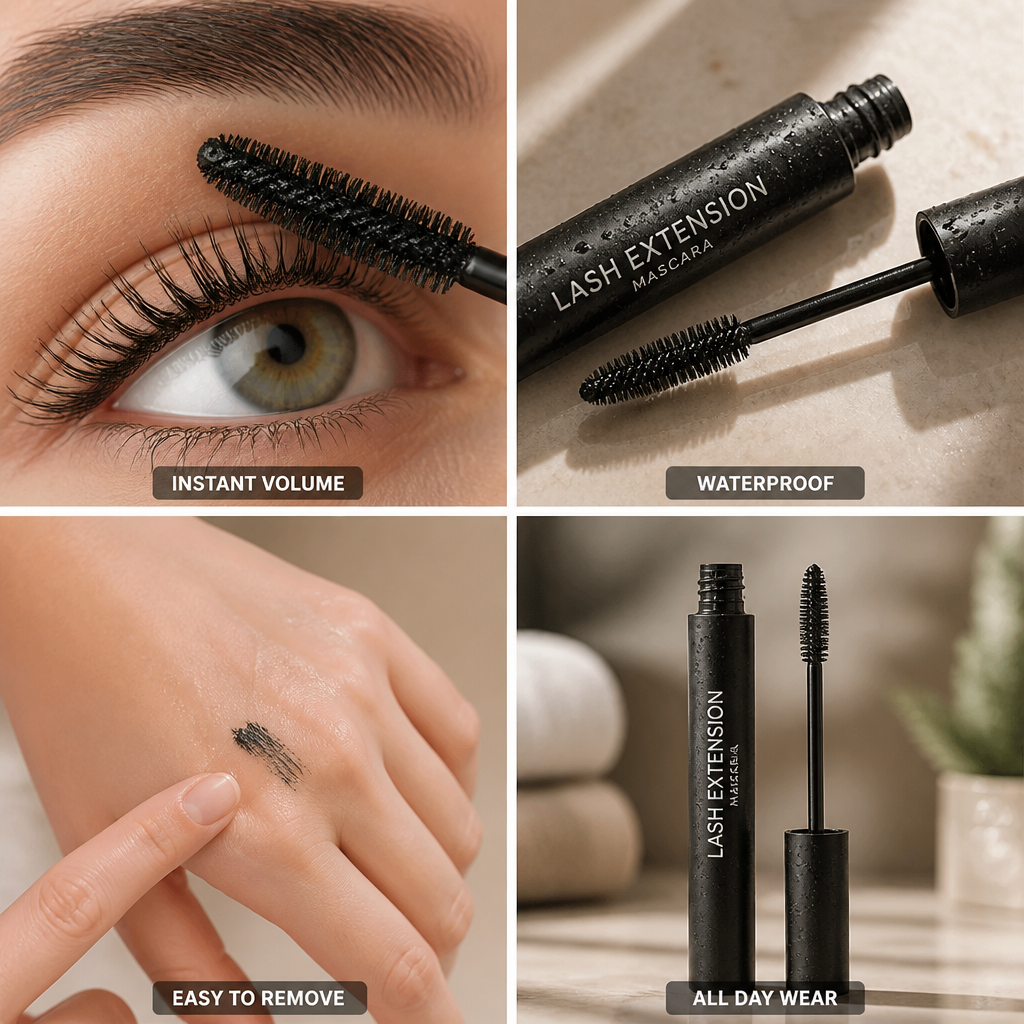 Mascara Lash Extension Volumizing Waterproof & Smudge-Resistant