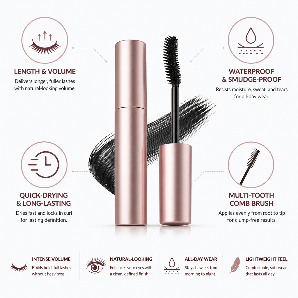 Mascara Lengthening & Volumizing Waterproof & Smudge-Proof