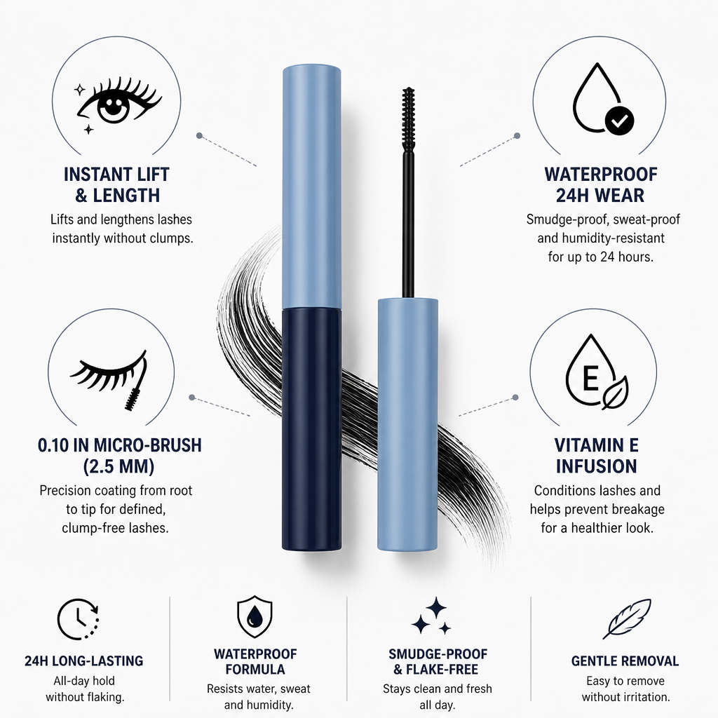 Mascara Micro-Brush 2.5mm Lash-Lifting Waterproof
