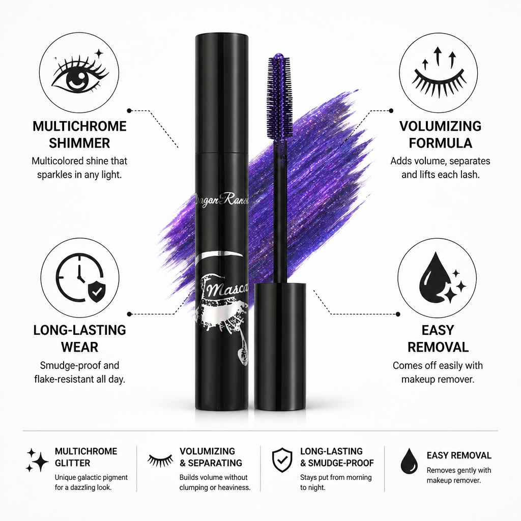 Mascara Multichrome Glitter Volumizing Long-Lasting