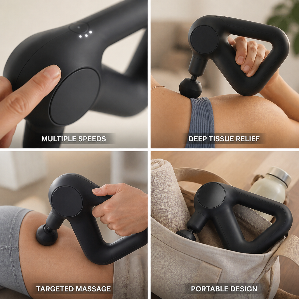 Massage Gun Deep Tissue Multiple Speeds & Quiet Motor