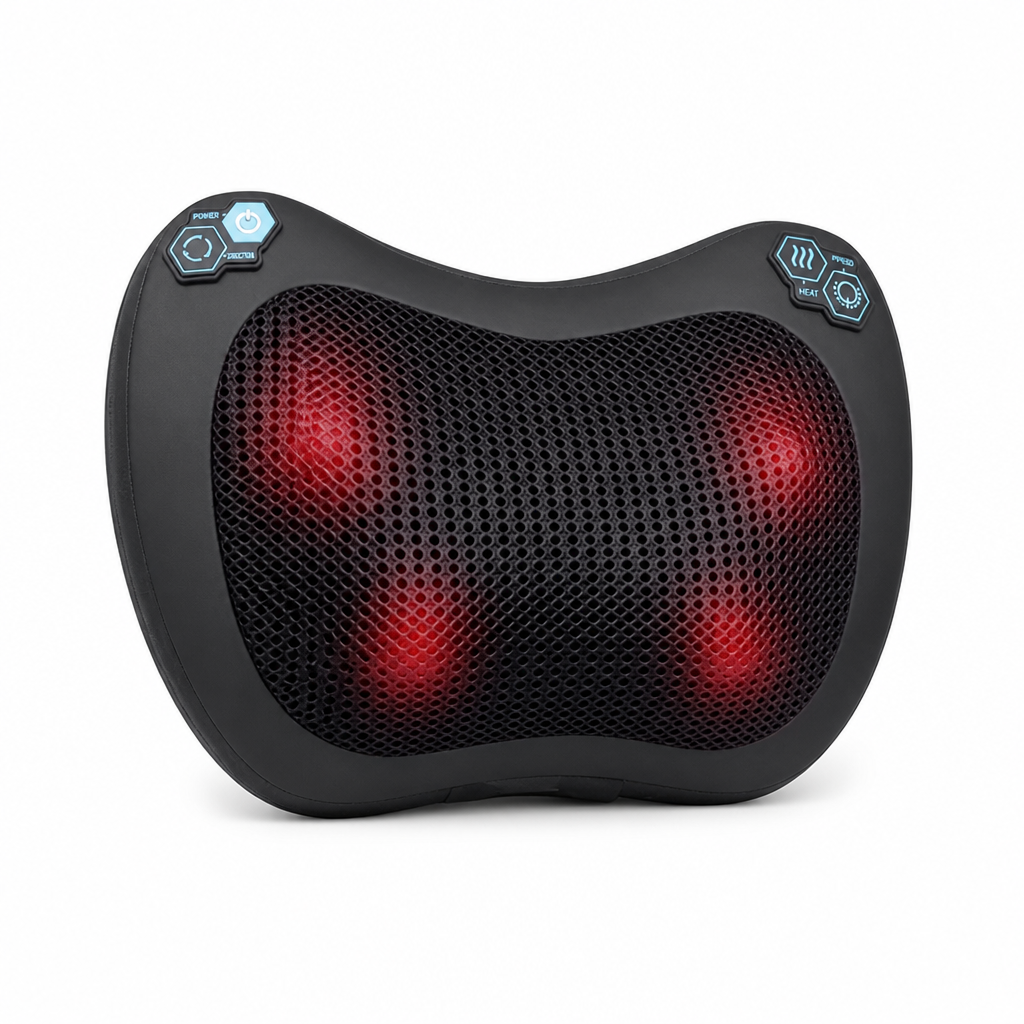 Massage Pillow 3D Kneading 4 Heads Warming Light