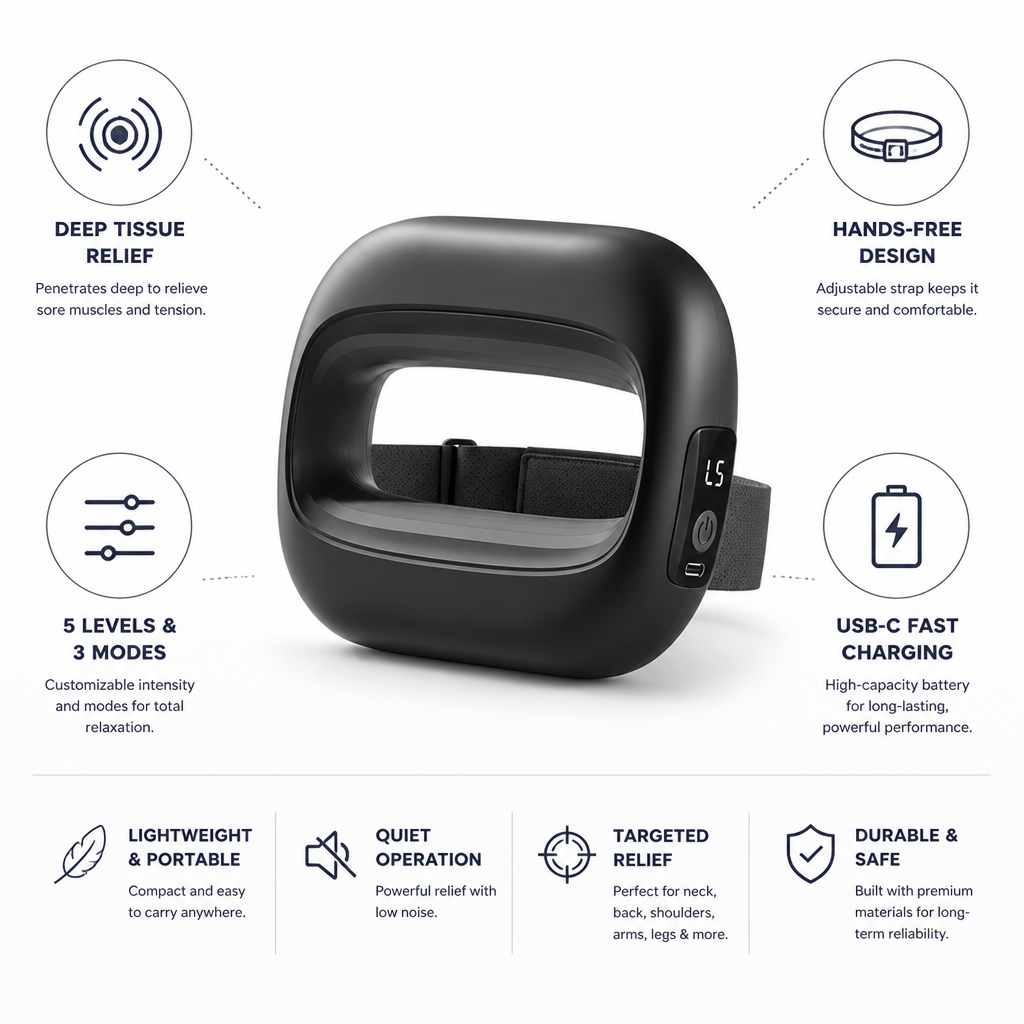 Massage Ring Hands-Free Deep Tissue USB-C Charging