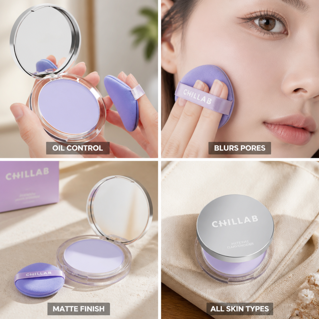 Matte Face Powder Lavender Translucent Oil-Control & Pore-Blurring
