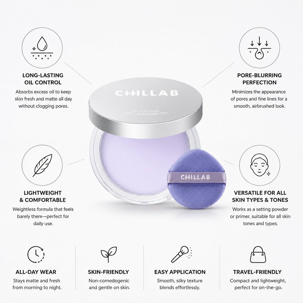 Matte Face Powder Lavender Translucent Oil-Control & Pore-Blurring