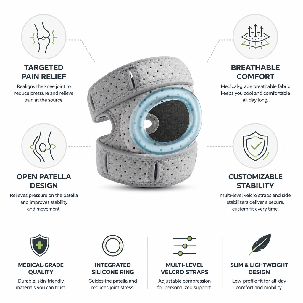 Medical-Grade Breathable Knee Brace (Open Patella)