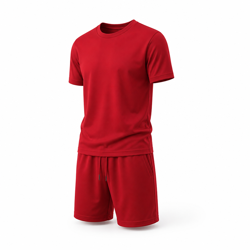 Men's Two-Piece Set Breathable Polyester Drawstring Waist & Pockets