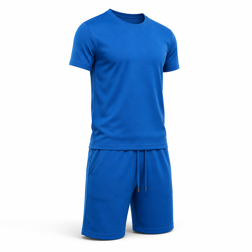 Men's Two-Piece Set Breathable Polyester Drawstring Waist & Pockets