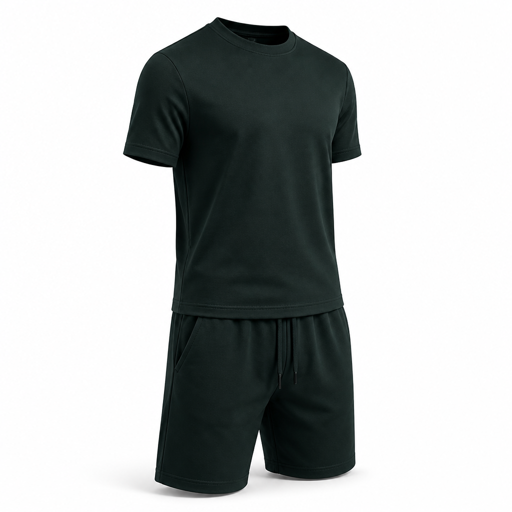 Men's Two-Piece Set Breathable Polyester Drawstring Waist & Pockets